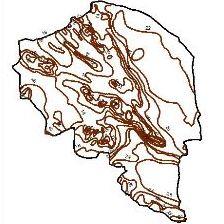 Isotherms contour map of Kerman