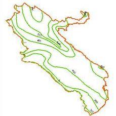 Precipitation lines map Ilam