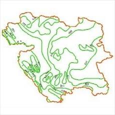 Precipitation contour map of Kurdistan