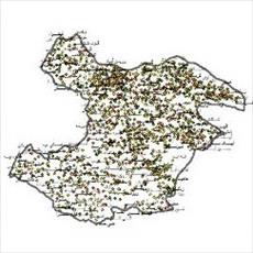 SHAPE file villages in Qazvin