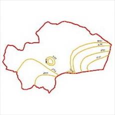 The evaporation curves map of Qom